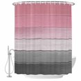 thumbnail image 2 of Shower Curtains for Bathroom, Pink Gray Waterproof Fabric Shower Curtain, Vintage Country Gradient Wooden Plank Line Decorative Bathroom Curtain for Bathtub, 66"x72", No Hooks Included, 2 of 9