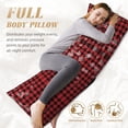thumbnail image 5 of Body Pillow Cover, Red Buffalo Plaid Body Pillow Cases with Zipper Soft Breathable Smooth Skin Friendly Long Pillow Case 20x60 inches, 1Pcs, 5 of 7