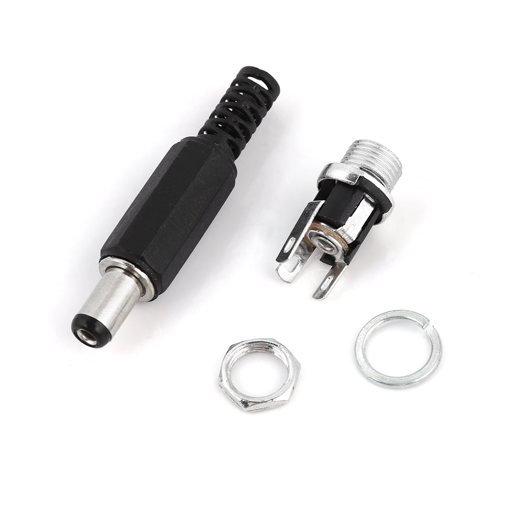 Peahefy Male and Female Jack Connector, DC Power Plug Adapter,10 Pairs