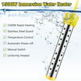 thumbnail image 3 of Immersion Water Heater, Portable Bucket Heater with Switch + Temperature Control, 304 Stainless Steel Anti-scalding, Submersible Water Heater Bathtub Heats up to 5 gallons of Water in Minutes, 3 of 9