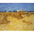 thumbnail image 2 of van Gogh, Vincent 14x12 White Modern Wood Framed Museum Art Print Titled - Corn Harvest in Provence, 2 of 4