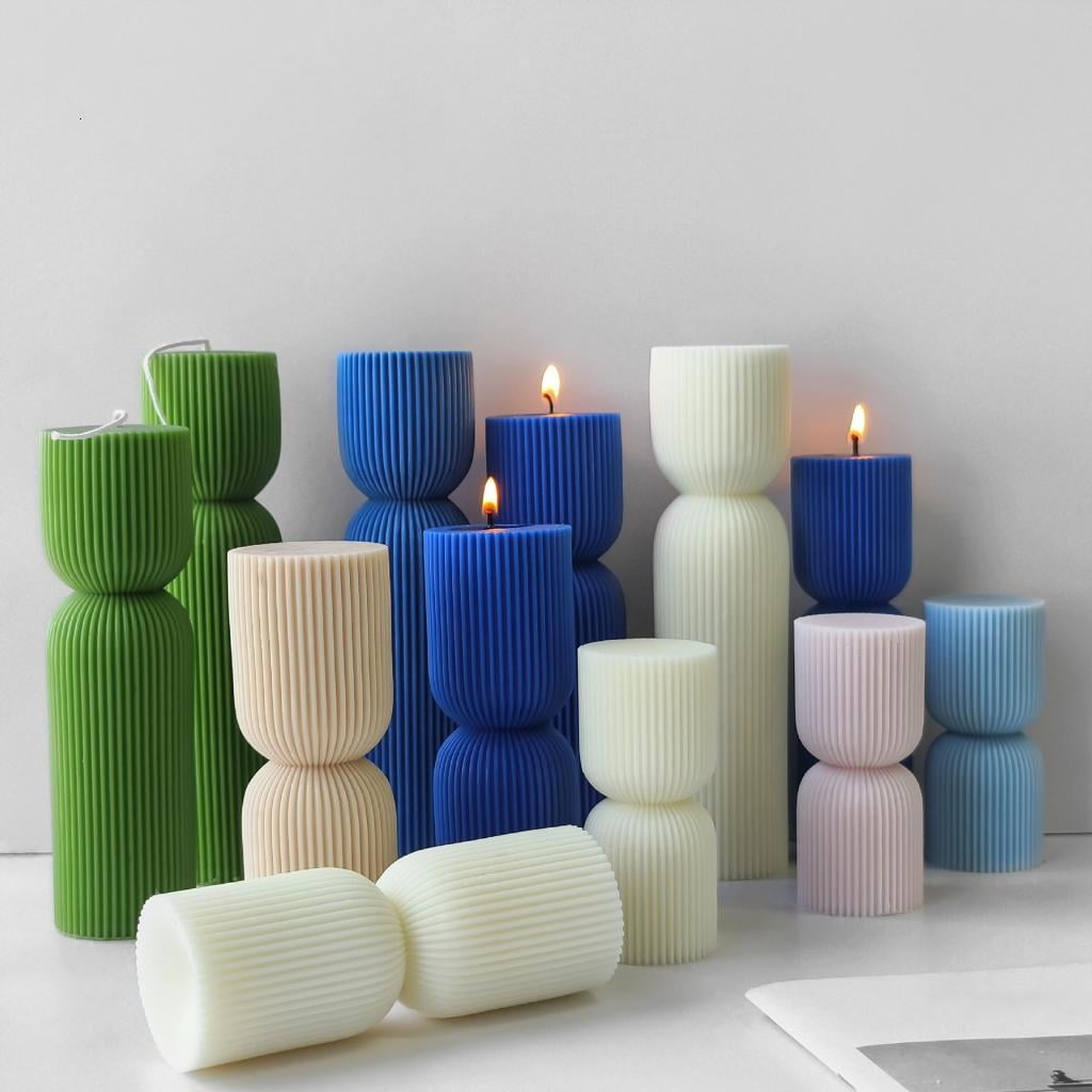 Creative Striped Silicone Mold for Making Scented Candle Home Decoration Mould