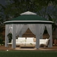 thumbnail image 6 of Emorefun 13' x 13' Pop up Gazebo with Sides, Outdoor Canopy Gazebo W/Adjustable Height for Patio Backyard Garden Wedding Party, Green & Beige, 6 of 9