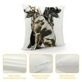 thumbnail image 4 of Autua Metallic Dog Graphic Decorative Pillow Cover for Home Couch Living Room Sofa - Aesthetic Decorative Pack of 1, Short Plush Material 22x22in, 4 of 5