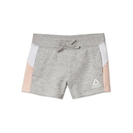 Reebok Girls Journey French Terry Colorblock Shorts with Pockets, Sizes 4-18