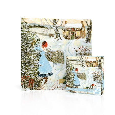 New York Puzzle Company Winter Boughs Mini 100 Piece Mini Puzzle