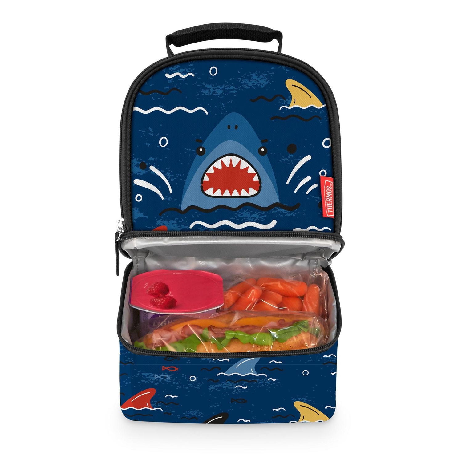 Thermos Dual Compartment Lunch Bag with Liner, Sharks