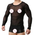 thumbnail image 5 of Fall Shirts for Men Sexy Lingerie T-Shirt Vest Sexy Breathable Mesh See-through Underwear Top, 5 of 9