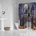 thumbnail image 2 of Happy Halloween Pumpkin Ghost Shower Curtains,Reusable Spider Bat Bathtub Curtains with Hooks Vintage 72x72 in Polyester Curtains for Thanksgiving Day Fall Party Home Decor, 2 of 6