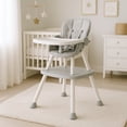 thumbnail image 2 of Silla Periquera de Bebe para Comer 2 en 1 Convertible en Silla y Mesa de Estructura Firme con Broches de Seguridad y Patas Antideslizantes Gris, 2 of 5