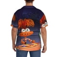 thumbnail image 3 of Lsque inside out 2 print Men's Cuban Collar Short Sleeve Shirt Summer Beachwear Casual Button Down Fashionable Vacation Leisure Shirt-X-Large, 3 of 7