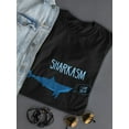 thumbnail image 3 of "Sharkasm" Text Shark Graphic Saying "I Love Salad" Women Black T-Shirt, Female x-Large, 3 of 4