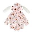 thumbnail image 1 of aDJFDGT Boys Girls Easter Long Sleeve Cartoon Rabbit Hooded Pullover Romper Sweatshirt Bodysuits, 1 of 9