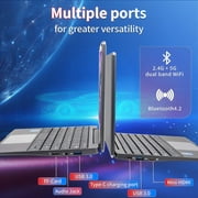 10.1-inch Portable Mini Laptop Computer, DDR4 8GB RAM, 256GB SSD, Celeron N4000, Built-in Webcam, Notebook With WiFi, HDMI, Bluetooth, Type-C Charging, Easy to Carry, Gray
