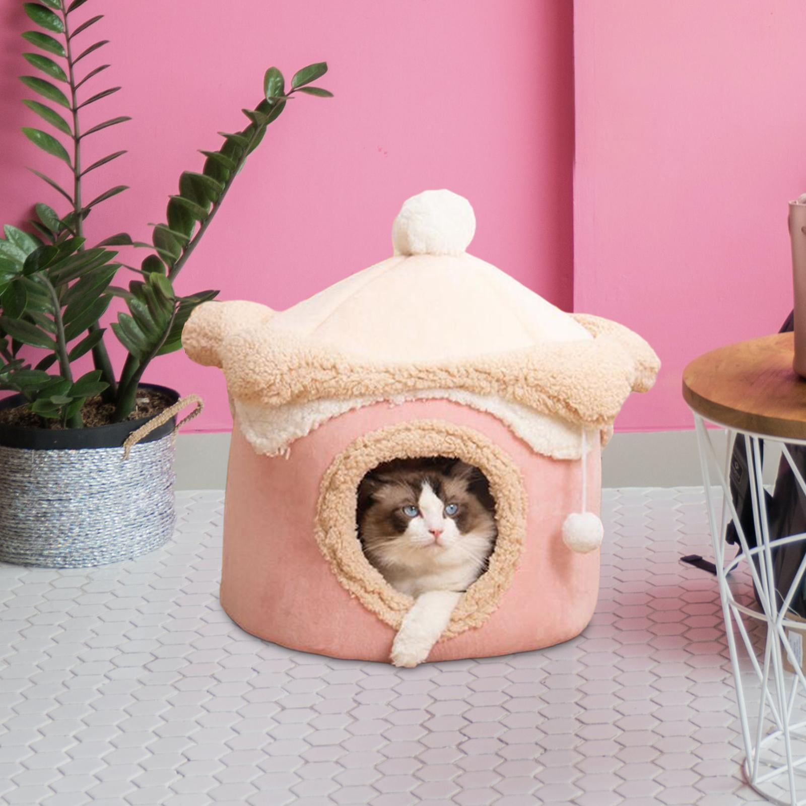 Bvdfgk Cat Bed House Nonskid Bottom Self Warming for Winter Furniture Dog Nest Cat Cave 50cmx50cm