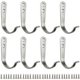 thumbnail image 2 of Wall Hooks, Silver Iron Metal Wall Mount Hooks, 20 Pack Heavy Duty Single Hangers with 40 Mounting Screws, for Hanging Coats Towels Bags Keys Robes in Entryway Bathroom Bedroom Kitchen Home Office, 2 of 6