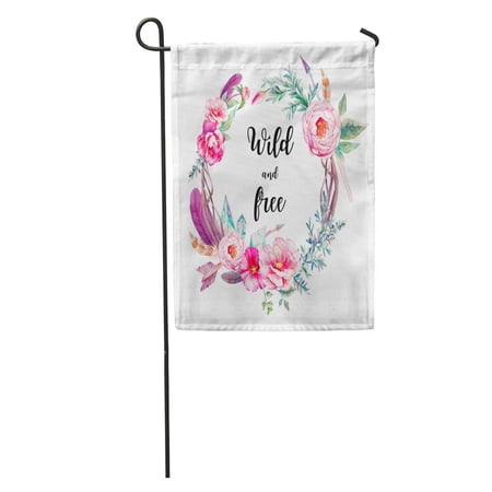 SIDONKU Watercolor Boho Chic Eucalyptus and Tree Branches Wreath Flowers Bouquet Garden Flag Decorative Flag House Banner 12x18 inch