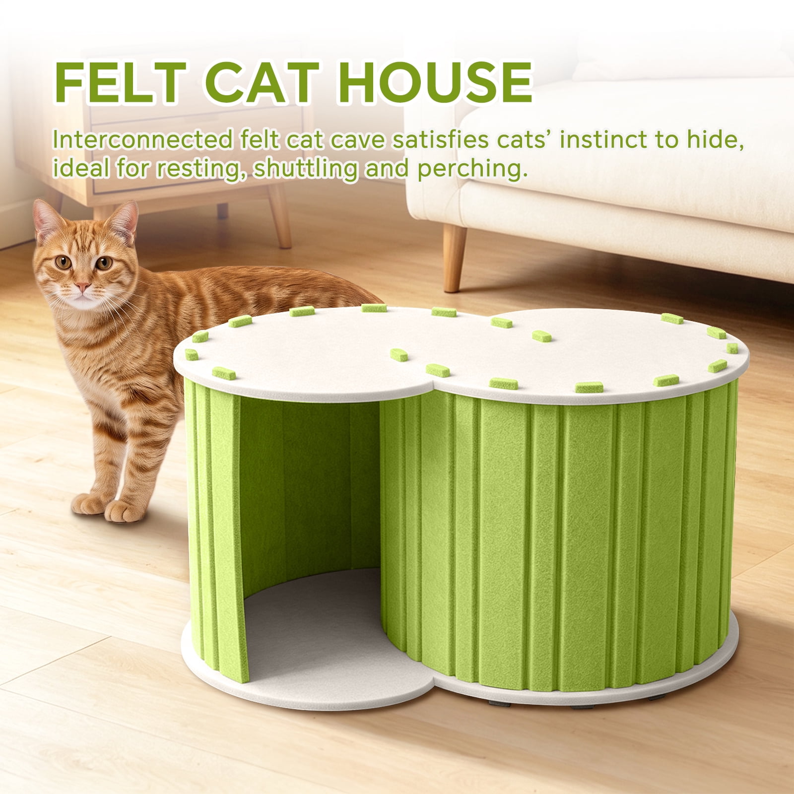 Foldable Cat Tunnel Pet House, Security Senses Interactive Educational Toy, Pet Play Rest Tunnel Hideout for Kittens & Small Animals