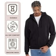 thumbnail image 6 of Champion Men's Powerblend Full-Zip Hooded Sweatshirt, 50/25/25 Cotton//Recycled Polyester Winter Fleece Jackets (Navy, 2XL), 6 of 8