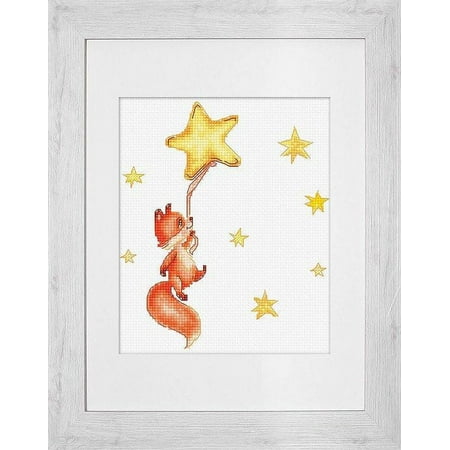 UPC: 4840746023347 | Counted Cross-Stitch Kit Fox 2 B1188L By Luca-S Red Yellow Animal Canvas Cotton Easy Small Star