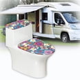 thumbnail image 6 of HELLHERO Toilet Seat Protector 2-Piece Polyester Easy to Clean for Family, Vibrant Floral Pattern, 6 of 8