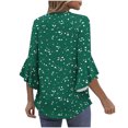 thumbnail image 4 of Neewe Long Sleeve Shirts for Women 2025 Fall Tops Floral Print Pleated Dressy Casual Blouses, 4 of 7