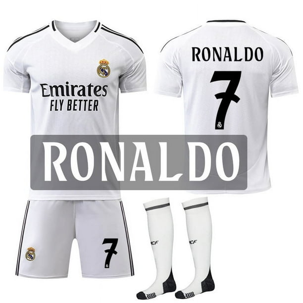 2425 Camiseta del Real Madrid traje de uniforme de fútbol local 8 Cross No. 9 Mbappe camiseta transfronteriza nuevo estiloNo.7 Cristiano Ronaldo+Calcetines