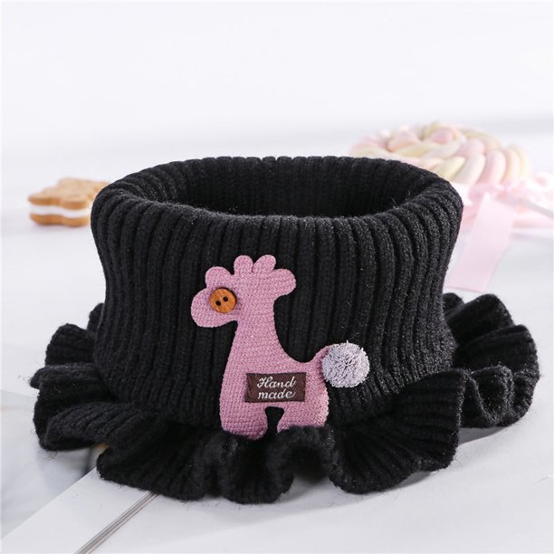 Bufanda de otoño e invierno para niños, bufanda de punto con dibujos animados, chal cálido a prueba de viento para bebés, cuello falso, cuello de moda