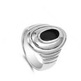 thumbnail image 4 of Simulated Black Onyx Oval Ring .925 Sterling Silver Band Cubic Zirconia Jewelry Female Male Size 7, 4 of 4