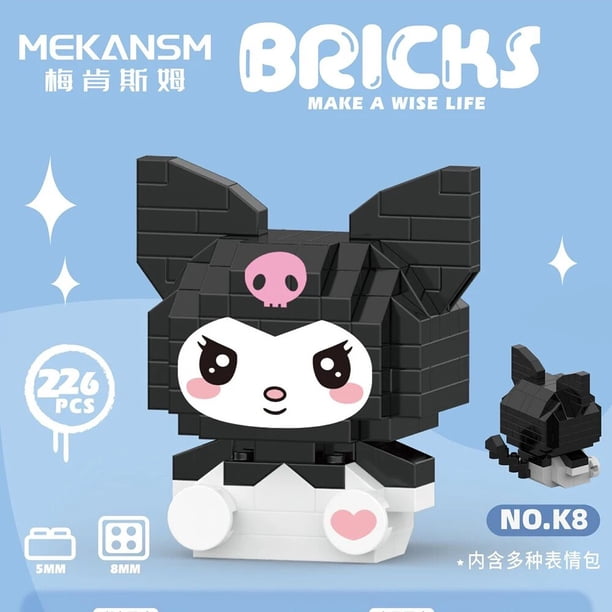 Bloques de construcción de Hello Kitty para niños, juguetes ensamblados, adorno decorativo, figura de Anime Sanrio, modelo Kuromi, regalo de rompecabezas de My Melody