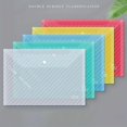 thumbnail image 2 of 10pcs A4 File Bags - Transparent, Diagonal Test Paper Buckle Storage - Perfect Office Organizer & Back To School Supplies, 2 of 5