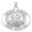 Sterling Silver, variant on Saint Owen Religious Medal - - 1 Inch Size of a Quarter -Solid 14K White Gold