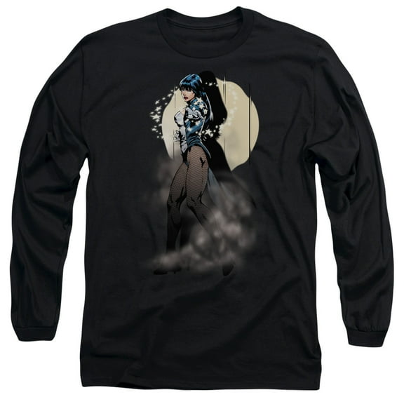 JLA Justice League Zatanna Illusion  Long Sleeve Adult 18/1 T-Shirt Black