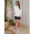 thumbnail image 6 of HOWCOME Womens Casual Oversized Hoodies Brushed Fleece Knit Sweatshirts Fall Long Sleeve Pullover with Kangaroo Pockets White L, 6 of 7