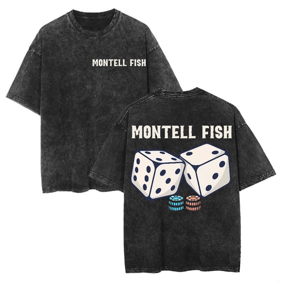 Montell Fish 2024 Washed Cotton T-shirt Hip Hop Short Sleeve Men Women Streetwear Tee