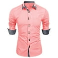 thumbnail image 1 of Dagugfen Shirts for Men Long Sleeve Button down Slim Office Casual Dating Wedding Work Shirts Pocket Fashion, 1 of 8