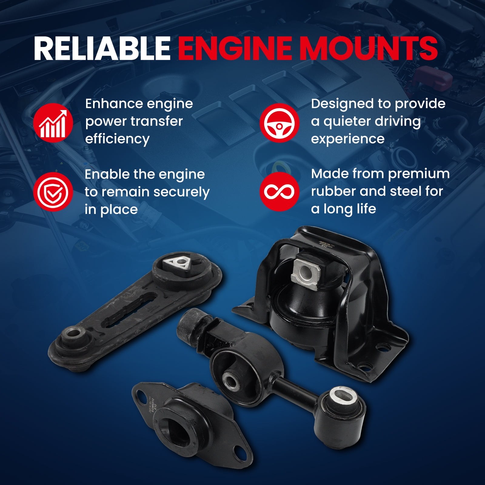 MOCA AUTOPARTS Engine Motor and Transmission Mount Kit Fit for 2007-2012 Nissan Versa 1.8L & 2009-2014 Nissan Cube 1.8L