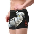 thumbnail image 2 of Honeii White Red Cockatoo Print Mens Boxer Briefs Breathable,Boxer Brief for Men, Moisture-Wicking Underwear-Small, 2 of 5