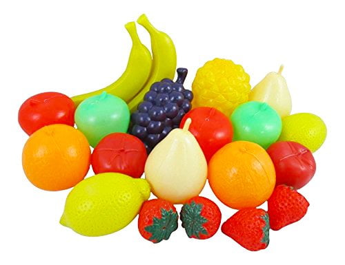24-Piece Learn And Play Fruits In A Bag Mixture Plastic Fruit pieces Role Play 