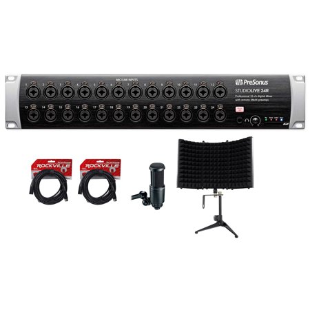 PRESONUS Studiolive 24R Digital Rack Mount Mixer+Audio Technica Mic+Foam+Cables
