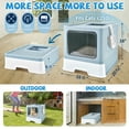 thumbnail image 4 of Upgraded Extra Large Cat Litter Box With Scoop, Plastic Standard Enclosed Litter Box, Upgraded Adjustable Door Cat Litter Box With Enlarged Drawer，Light Blue, 4 of 6