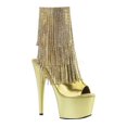 thumbnail image 2 of 7" Heel, 2 3/4" PF Open Toe/Heel Ankle Boot, Side Zip - Gold Mettalic Pu-Gold/Gold Matte, 10, 2 of 2
