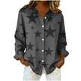 thumbnail image 2 of Cutuoiiu Button Down Shirts for Women Daily Printed Lapel Loose Casual Business Tops Gifts, 2 of 6