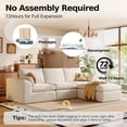 thumbnail image 6 of DILORA 108'' Boneless Cloud couches for Livingroom,Sectional L-Shape Couch With Ottoman,3 Seater Convertible Modular Soft sofa,White, 6 of 8