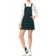 thumbnail image 1 of Vestido casual con tirantes ajustables de estampado a cuadros para mujer, verde y negro, 1 of 6