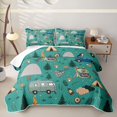 thumbnail image 2 of Erosebridal Cartoon Camper RV Quilt Full For Travel Trailers,Happy Camping Outdoor Adventure Full Bedspread Sets,3pcs, 2 of 7
