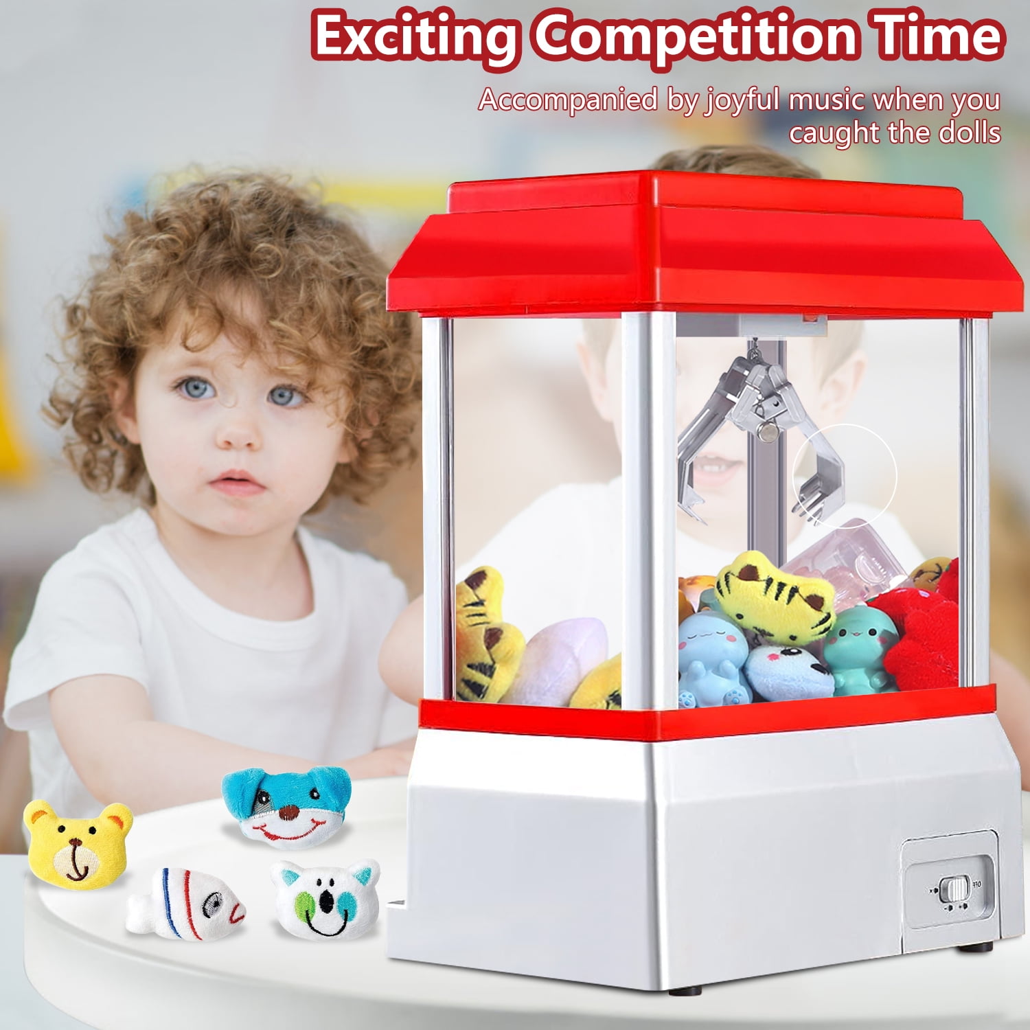Claw Machine Arcade Toy, Mini Candy Dispenser Vending Game for Kids, Funny Claw Machine Toy Gifts for Kids Ages 3+
