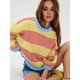 thumbnail image 5 of Suéteres Vintage para Mujer, Cuello Redondo, Larga, Estilo Preppy, de Punto, de Gran Tamaño Amarillo S, 5 of 7