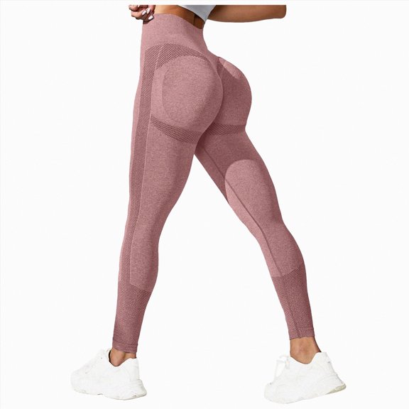 enyan Leggings For Women Tummy Control Women's Mini Flare Workout Butt Lifting Hidden Scrunch Seamless Yoga Legging Pants,Wine,M
