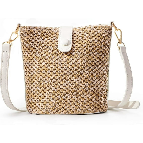 JUYGO Straw Woven Crossbody Bag Purse for Women,Small Handmade Raffia Tote Handbags Clutch for Summer Beach Vacation